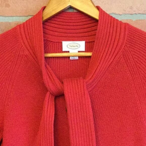 Talbots Womens Red Cardigan Sweater Tie Front Small - Picture 2 of 7